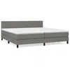 Image de vidaXL Lit Ã  sommier tapissier avec matelas Gris foncÃ© 200x200cm Tissu