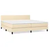 Image de vidaXL Lit Ã  sommier tapissier avec matelas CrÃ¨me 200x200 cm Tissu