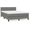 Image de vidaXL Lit Ã  sommier tapissier avec matelas Gris foncÃ© 140x200cm Tissu