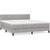 Image de vidaXL Lit Ã  sommier tapissier avec matelas Gris clair 160x200cm Tissu