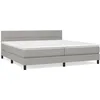Image de vidaXL Lit Ã  sommier tapissier avec matelas Gris clair 200x200cm Tissu
