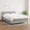 Image de vidaXL Lit Ã  sommier tapissier avec matelas Gris clair 140x190cm Tissu
