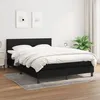 Image de vidaXL Lit Ã  sommier tapissier avec matelas Noir 140x190 cm Tissu