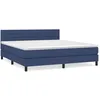 Image de vidaXL Lit Ã  sommier tapissier avec matelas Bleu 160x200 cm Tissu