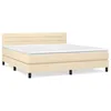 Image de vidaXL Lit Ã  sommier tapissier avec matelas CrÃ¨me 180x200 cm Tissu