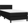 Image de Lit Ã  sommier tapissier avec matelas Noir 90x200 cm Tissu