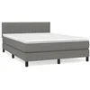 Image de vidaXL Lit Ã  sommier tapissier avec matelas Gris foncÃ© 140x200cm Tissu