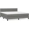 Image de vidaXL Lit Ã  sommier tapissier avec matelas Gris foncÃ© 180x200cm Tissu