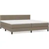 Image de vidaXL Lit Ã  sommier tapissier avec matelas Taupe 200x200 cm Tissu