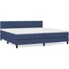 Image de vidaXL Lit Ã  sommier tapissier avec matelas Bleu 200x200 cm Tissu