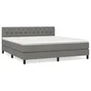 Image de Lit Ã  sommier tapissier avec matelas Gris foncÃ© 160x200cm Tissu