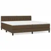 Image de Lit Ã  sommier tapissier avec matelas Marron foncÃ© 200x200 cm