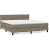 Image de vidaXL Lit Ã  sommier tapissier avec matelas Taupe 180x200 cm Tissu