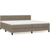 Image de Lit Ã  sommier tapissier avec matelas Taupe 200x200 cm Tissu