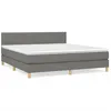 Image de vidaXL Lit Ã  sommier tapissier avec matelas Gris foncÃ© 160x200cm Tissu