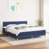 Image de vidaXL Sommier Ã  lattes de lit avec matelas Bleu 160x200 cm Tissu