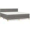 Image de vidaXL Lit Ã  sommier tapissier avec matelas Gris foncÃ© 180x200cm Tissu