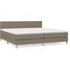 Image de vidaXL Lit Ã  sommier tapissier avec matelas Taupe 200x200 cm Tissu