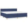 Image de vidaXL Lit Ã  sommier tapissier avec matelas Bleu 200x200 cm Tissu