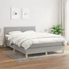 Image de vidaXL Lit Ã  sommier tapissier avec matelas Gris clair 140x200cm Tissu