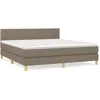 Image de vidaXL Lit Ã  sommier tapissier avec matelas Taupe 180x200 cm Tissu