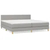 Image de vidaXL Lit Ã  sommier tapissier avec matelas Gris clair 200x200cm Tissu