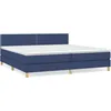 Image de vidaXL Lit Ã  sommier tapissier avec matelas Bleu 200x200 cm Tissu