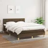 Image de vidaXL Lit Ã  sommier tapissier avec matelas Marron foncÃ© 140x190 cm