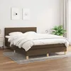 Image de vidaXL Lit Ã  sommier tapissier avec matelas Marron foncÃ© 140x200 cm