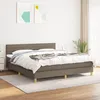 Image de vidaXL Lit Ã  sommier tapissier avec matelas Taupe 160x200 cm Tissu
