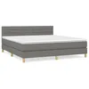 Image de vidaXL Lit Ã  sommier tapissier avec matelas Gris foncÃ© 180x200cm Tissu