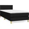 Image de vidaXL Lit Ã  sommier tapissier avec matelas Noir 100x200 cm Tissu