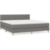 Image de vidaXL Lit Ã  sommier tapissier avec matelas Gris foncÃ© 160x200cm Tissu