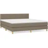 Image de vidaXL Lit Ã  sommier tapissier avec matelas Taupe 160x200 cm Tissu