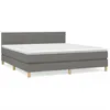 Image de vidaXL Lit Ã  sommier tapissier avec matelas Gris foncÃ© 180x200cm Tissu