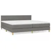 Image de vidaXL Lit Ã  sommier tapissier avec matelas Gris foncÃ© 200x200cm Tissu