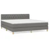 Image de vidaXL Lit Ã  sommier tapissier avec matelas Gris foncÃ© 180x200cm Tissu