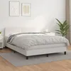 Image de vidaXL Lit Ã  sommier tapissier avec matelas Blanc 140x190cm Similicuir