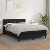 Image de vidaXL Lit Ã  sommier tapissier avec matelas Noir 140x190 cm Similicuir