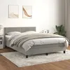 Image de vidaXL Sommier Ã  lattes de lit et matelas Gris clair 140x190cm Velours