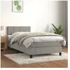 Image de Lit Ã  sommier tapissier et matelas Gris clair 80x200 cm Velours