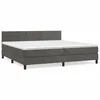 Image de vidaXL Lit Ã  sommier tapissier et matelas Gris foncÃ© 200x200cm Velours