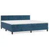 Image de vidaXL Lit Ã  sommier tapissier et matelas Bleu foncÃ© 200x200cm Velours