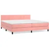 Image de vidaXL Lit Ã  sommier tapissier avec matelas Rose 200x200 cm Velours