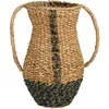 Image de Vase dÃ©coratif en jonc de mer vert H35