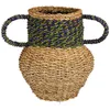 Image de Vase dÃ©coratif en jonc de mer vert H28