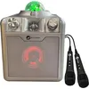 Image de N-Gear Disco Star 710 BoÃ®te Ã  musique pour enfants et karaokÃ© avec boule disco et laser 50 W avec lumiÃ¨re de fÃªte et microphone pour karaokÃ© ArgentÃ©
