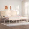 Image de vidaXL Lit pour personne Ã¢gÃ©e et tÃªte de lit 200x200 cm bois massif