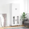 Image de vidaXL Buffet haut Blanc 69,5x34x180 cm Bois d'ingÃ©nierie