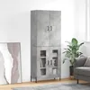 Image de vidaXL Buffet haut Gris bÃ©ton 69,5x34x180 cm Bois d'ingÃ©nierie